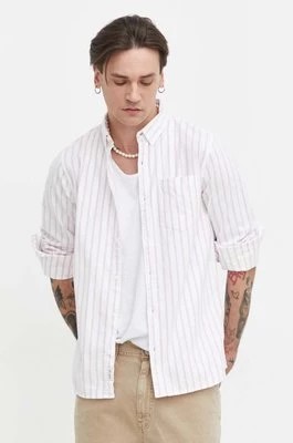 Zdjęcie produktu Hollister Co. koszula męska kolor biały regular z kołnierzykiem button-down