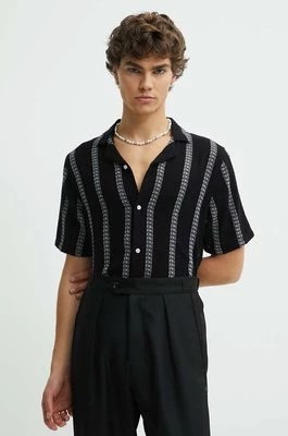 Zdjęcie produktu Hollister Co. koszula z domieszką lnu kolor czarny regular
