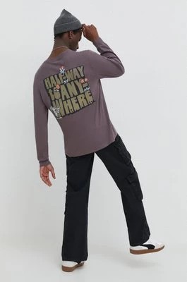 Zdjęcie produktu Hollister Co. longsleeve bawełniany kolor fioletowy z nadrukiem