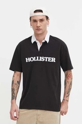 Zdjęcie produktu Hollister Co. polo bawełniane kolor czarny z aplikacją
