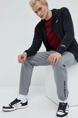 Zdjęcie produktu Hollister Co. spodnie dresowe męskie kolor szary gładkie
