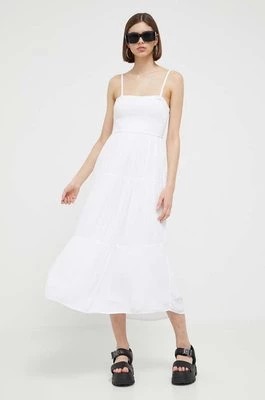 Zdjęcie produktu Hollister Co. sukienka kolor biały midi rozkloszowana