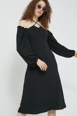 Zdjęcie produktu Hollister Co. sukienka kolor czarny midi dopasowana