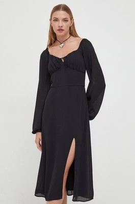 Zdjęcie produktu Hollister Co. sukienka kolor czarny midi rozkloszowana