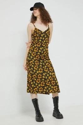 Zdjęcie produktu Hollister Co. sukienka kolor granatowy midi rozkloszowana
