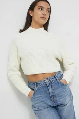 Zdjęcie produktu Hollister Co. sweter damski kolor biały z półgolfem