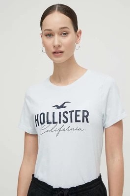 Zdjęcie produktu Hollister Co. t-shirt bawełniany damski kolor niebieski