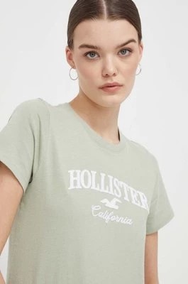 Zdjęcie produktu Hollister Co. t-shirt bawełniany damski kolor zielony