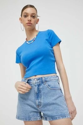 Zdjęcie produktu Hollister Co. t-shirt bawełniany kolor niebieski