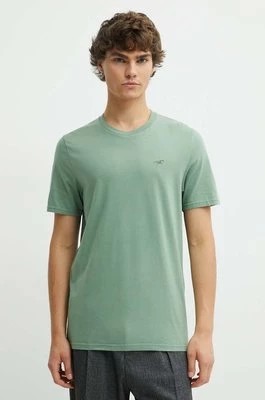 Zdjęcie produktu Hollister Co. t-shirt bawełniany męski kolor zielony gładki