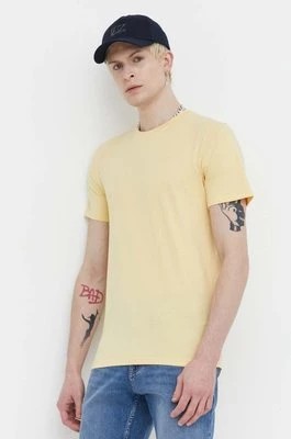 Zdjęcie produktu Hollister Co. t-shirt bawełniany męski kolor żółty gładki