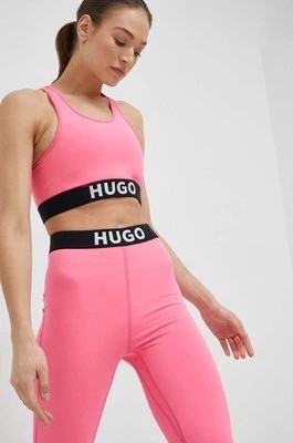 Zdjęcie produktu HUGO biustonosz sportowy kolor różowy gładki