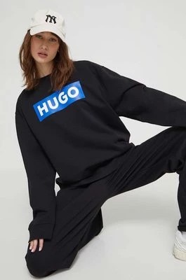 Zdjęcie produktu Hugo Blue bluza bawełniana damska kolor czarny z nadrukiem 50515817