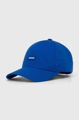 Zdjęcie produktu Hugo Blue czapka z daszkiem bawełniana kolor niebieski z aplikacją 50522266