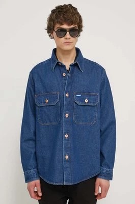 Zdjęcie produktu Hugo Blue koszula jeansowa męska kolor niebieski relaxed z kołnierzykiem klasycznym 50513853