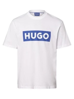 Zdjęcie produktu HUGO BLUE Koszulka męska - Nico Mężczyźni Bawełna biały nadruk,
