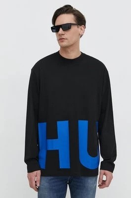 Zdjęcie produktu Hugo Blue longsleeve bawełniany kolor czarny z nadrukiem 50509775