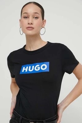 Zdjęcie produktu Hugo Blue t-shirt bawełniany damski kolor czarny 50510772
