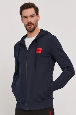 Zdjęcie produktu Hugo bluza bawełniana 50447972 męska kolor granatowy z kapturem z aplikacją 50447972