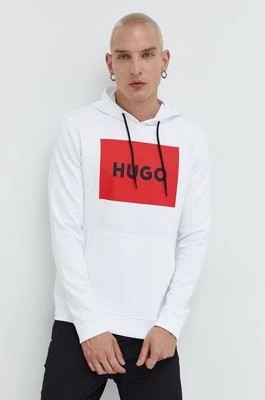 Zdjęcie produktu HUGO bluza bawełniana męska kolor biały z kapturem 50473168