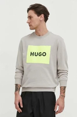 Zdjęcie produktu HUGO bluza bawełniana męska kolor beżowy z nadrukiem 50467944