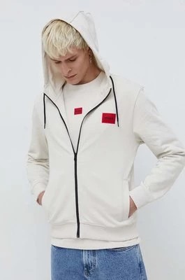 Zdjęcie produktu HUGO bluza bawełniana męska kolor biały z kapturem melanżowa 50447972