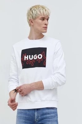 Zdjęcie produktu HUGO bluza bawełniana męska kolor biały z nadrukiem 50506990