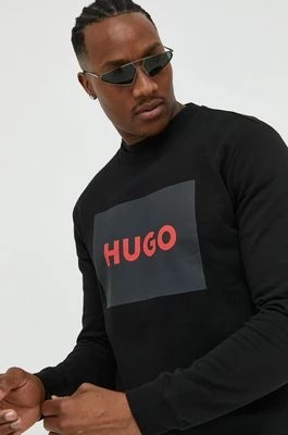 Zdjęcie produktu HUGO bluza bawełniana męska kolor czarny z nadrukiem 50467944