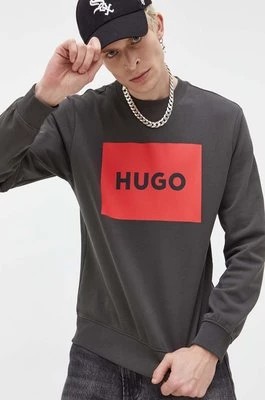 Zdjęcie produktu HUGO bluza bawełniana męska kolor szary z nadrukiem 50467944