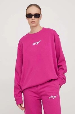 Zdjęcie produktu HUGO bluza damska kolor różowy z aplikacją