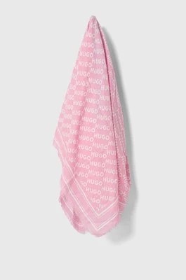 Zdjęcie produktu HUGO chusta damska kolor różowy wzorzysta 50513789