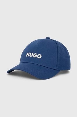 Zdjęcie produktu HUGO czapka z daszkiem bawełniana kolor granatowy z aplikacją 50496033