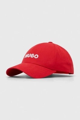Zdjęcie produktu HUGO czapka z daszkiem bawełniana kolor różowy z aplikacją 50496033