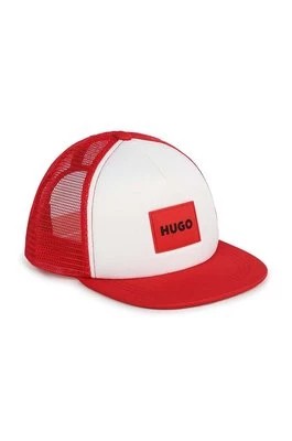 Zdjęcie produktu HUGO czapka z daszkiem dziecięca kolor beżowy z aplikacją