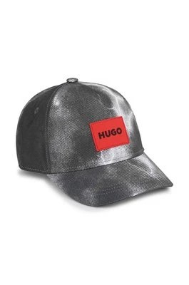 Zdjęcie produktu HUGO czapka z daszkiem dziecięca kolor czarny z aplikacją