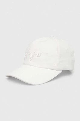 Zdjęcie produktu HUGO czapka z daszkiem kolor biały z aplikacją 50513400