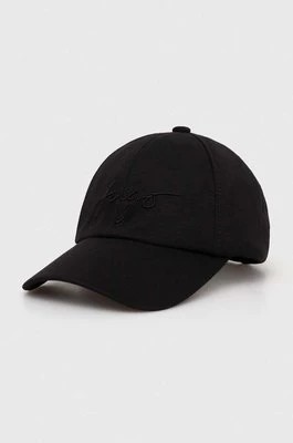 Zdjęcie produktu HUGO czapka z daszkiem kolor czarny z aplikacją 50513400