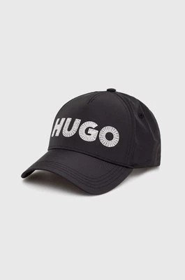 Zdjęcie produktu HUGO czapka z daszkiem kolor czarny z aplikacją 50515963