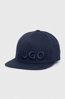Zdjęcie produktu HUGO czapka z daszkiem kolor granatowy z aplikacją 50510116