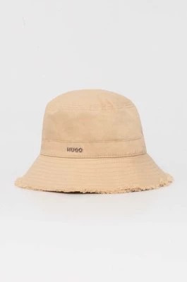 Zdjęcie produktu HUGO kapelusz bawełniany kolor beżowy bawełniany 50508003