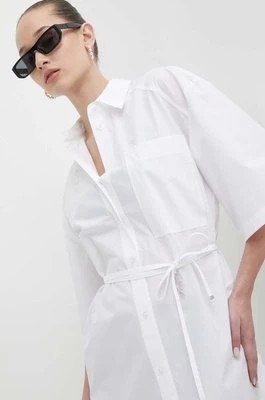 Zdjęcie produktu HUGO koszula bawełniana damska kolor biały relaxed z kołnierzykiem klasycznym 50512828