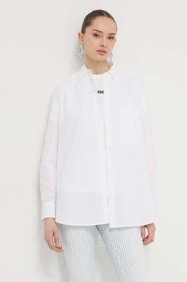 Zdjęcie produktu HUGO koszula bawełniana damska kolor biały relaxed z kołnierzykiem klasycznym 50515741