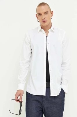 Zdjęcie produktu HUGO koszula bawełniana męska kolor biały slim z kołnierzykiem klasycznym