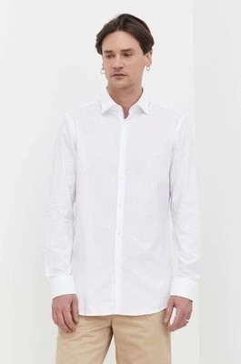 Zdjęcie produktu HUGO koszula bawełniana męska kolor biały slim z kołnierzykiem klasycznym 50513916