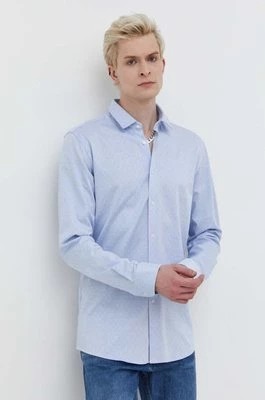 Zdjęcie produktu HUGO koszula bawełniana męska kolor niebieski slim z kołnierzykiem klasycznym 50508313