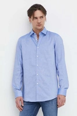 Zdjęcie produktu HUGO koszula bawełniana męska kolor niebieski slim z kołnierzykiem klasycznym 50513916
