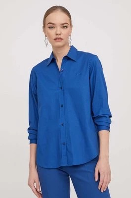 Zdjęcie produktu HUGO koszula damska kolor niebieski regular z kołnierzykiem klasycznym 50496339