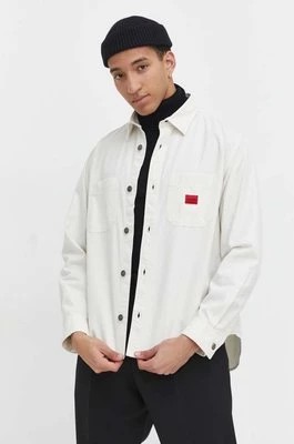 Zdjęcie produktu HUGO koszula jeansowa męska kolor biały regular z kołnierzykiem klasycznym 50500199