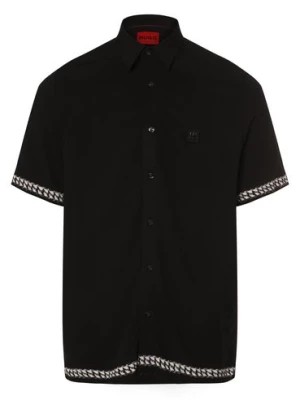 Zdjęcie produktu HUGO Koszula męska - Ebor Mężczyźni Regular Fit wiskoza czarny jednolity,