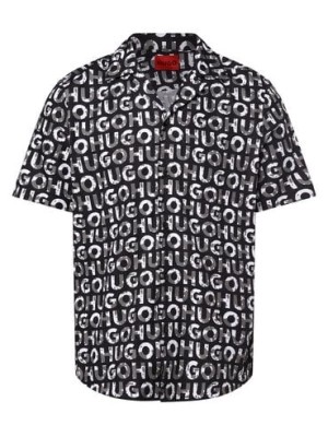 Zdjęcie produktu HUGO Koszula męska - Ellino Mężczyźni Regular Fit Bawełna czarny wzorzysty,